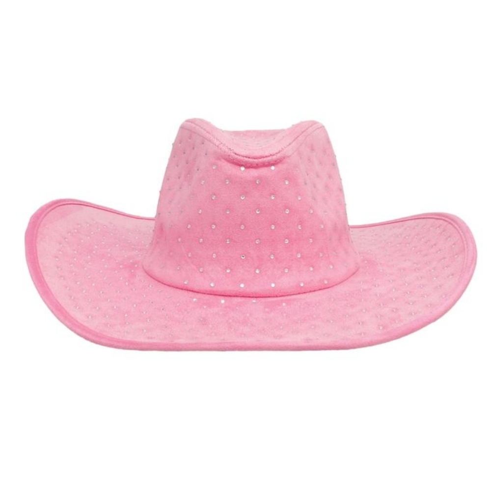 Cowboy Hat Pink Rhinestone Cowgirl Fashion Hat - Picture 2 of 4